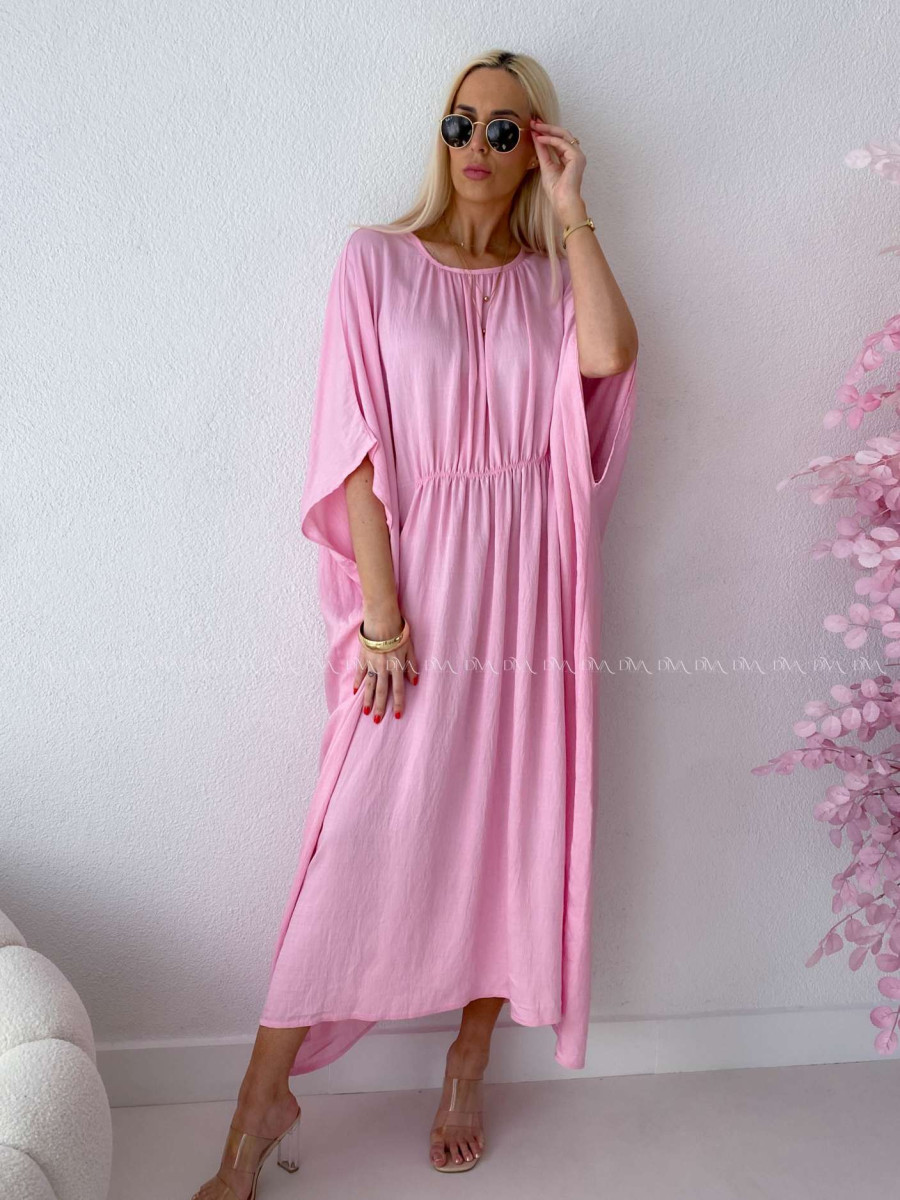 Plážové voľné maxi šaty ružové AB 262
