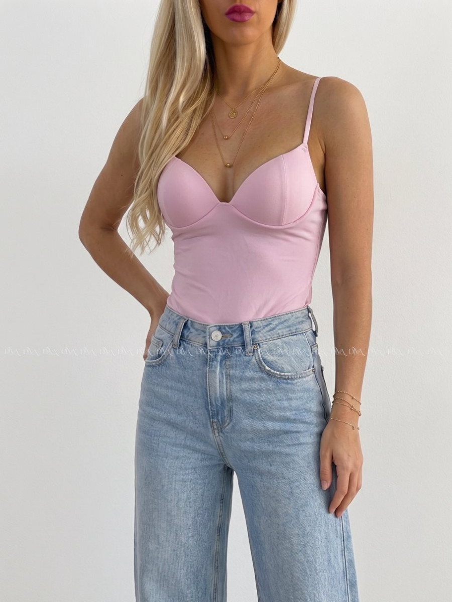 Push up korzetový top na ramienka baby pink AB 267 Push up korzetový top na ramienka baby pink AB 267