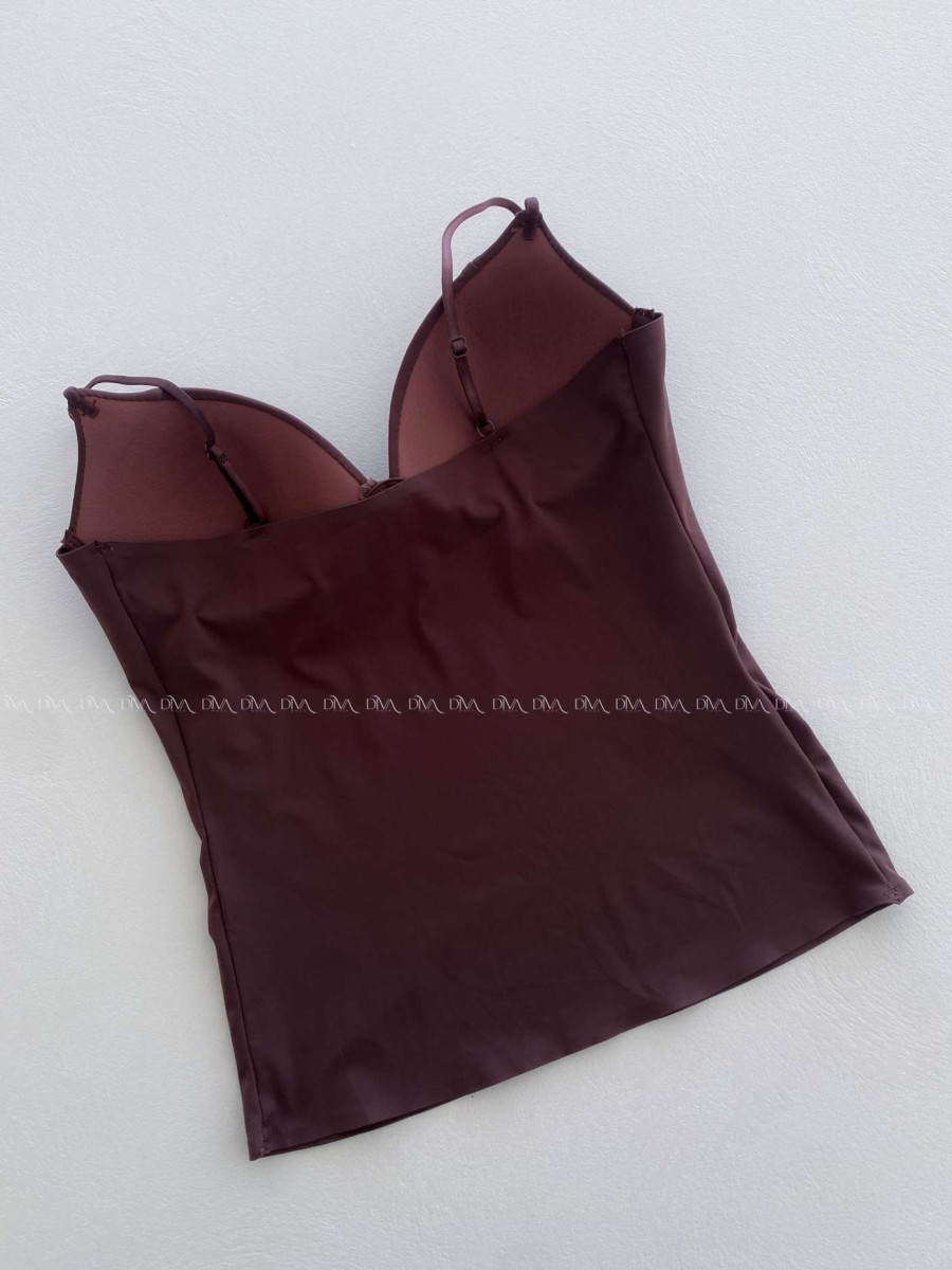 Push up korzetový top na ramienka čokoládový AB 267 Push up korzetový top na ramienka čokoládový AB 267