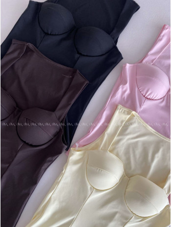 Top s vystuženými prsiami butter yellow AB 271