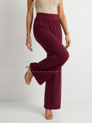Chladivé padavé nohavice burgundy M 278