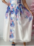 Elegantné ľahké midi šaty na ramienka Flora fialové AB 129 Elegantné ľahké midi šaty na ramienka Flora fialové AB 129