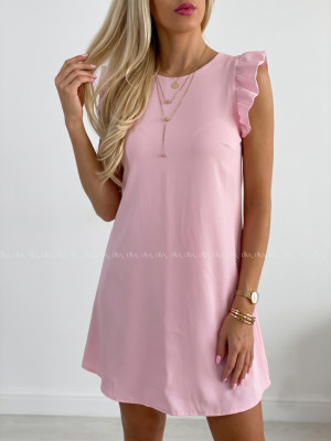 Šaty s volánmi Corina baby pink B 222