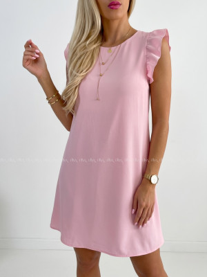 Šaty s volánmi Corina baby pink B 222
