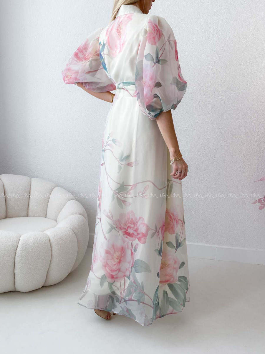 Elegantné kvetinové maxi šaty birds AB 305