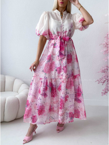 Elegantné kvetinové maxi šaty Hortenzia AB 302 Elegantné kvetinové maxi šaty Hortenzia AB 302