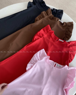 Šaty s volánmi Corina baby pink B 222