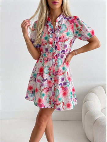 Ľahké kvetované šaty pink flowers AB 509