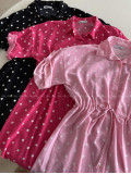 Košeľové šaty balerina s bodkami fuchsia AB 124 Košeľové šaty balerina s bodkami fuchsia AB 124