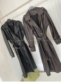 Eko koženkový trench coat čierny AB 543