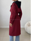 Burgundy prechodný trenchcoat AB 91 Burgundy prechodný trenchcoat AB 91