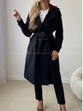 Čierny prechodný trenchcoat AB 91 Čierny prechodný trenchcoat AB 91