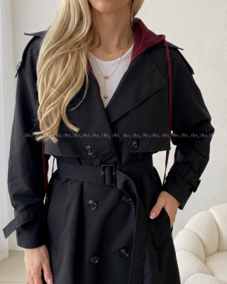 Čierny prechodný trenchcoat AB 91