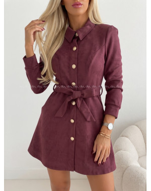 Jelenicové šaty s gombíkmi burgundy AB 707