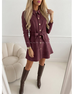 Jelenicové šaty s gombíkmi burgundy AB 707 Jelenicové šaty s gombíkmi burgundy AB 707