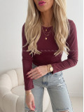Basic zateplený top burgundy AB 705 Basic zateplený top burgundy AB 705