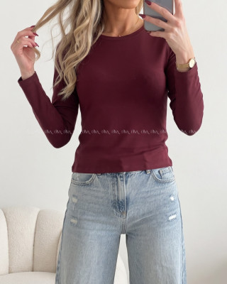 Basic zateplený top burgundy AB 705