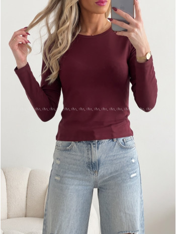 Basic zateplený top burgundy AB 705 Basic zateplený top burgundy AB 705