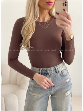 Basic zateplený top čokoládový AB 705