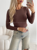 Basic zateplený top čokoládový AB 705 Basic zateplený top čokoládový AB 705