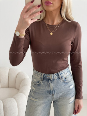 Basic zateplený top čokoládový AB 705