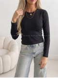 Basic zateplený top čierny AB 705 Basic zateplený top čierny AB 705