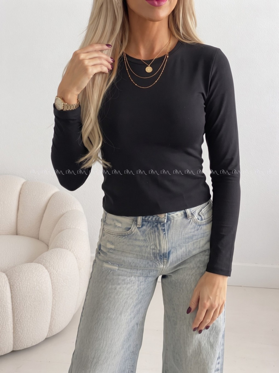 Basic zateplený top čierny AB 705 Basic zateplený top čierny AB 705