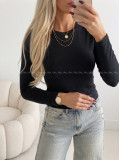 Basic zateplený top čierny AB 705 Basic zateplený top čierny AB 705