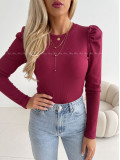 Top s puf rukávom Lila burgundy A 1700 Top s puf rukávom Lila burgundy A 1700