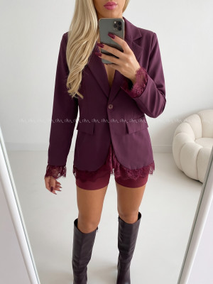 Sako s krajkou burgundy AB 811