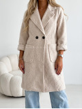Boucle midi prechodný kabát béžový AB 809