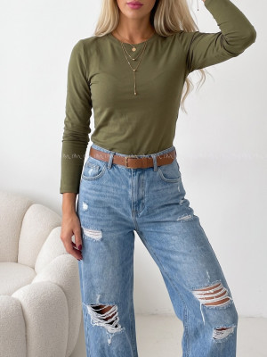 Basic top khaki zelený AB 815