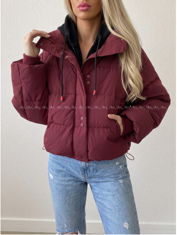 Zimná oversize bunda burgundy AB 811