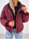 Zimná oversize bunda burgundy AB 811