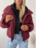 Zimná oversize bunda burgundy AB 811