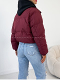 Zimná oversize bunda burgundy AB 811