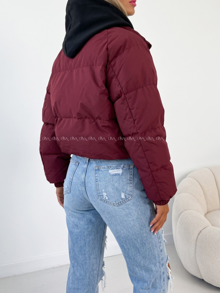 Zimná oversize bunda burgundy AB 811