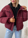 Zimná oversize bunda burgundy AB 811