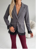 Sako s krajkou šedé AB 811