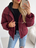 Zimná oversize bunda burgundy AB 811