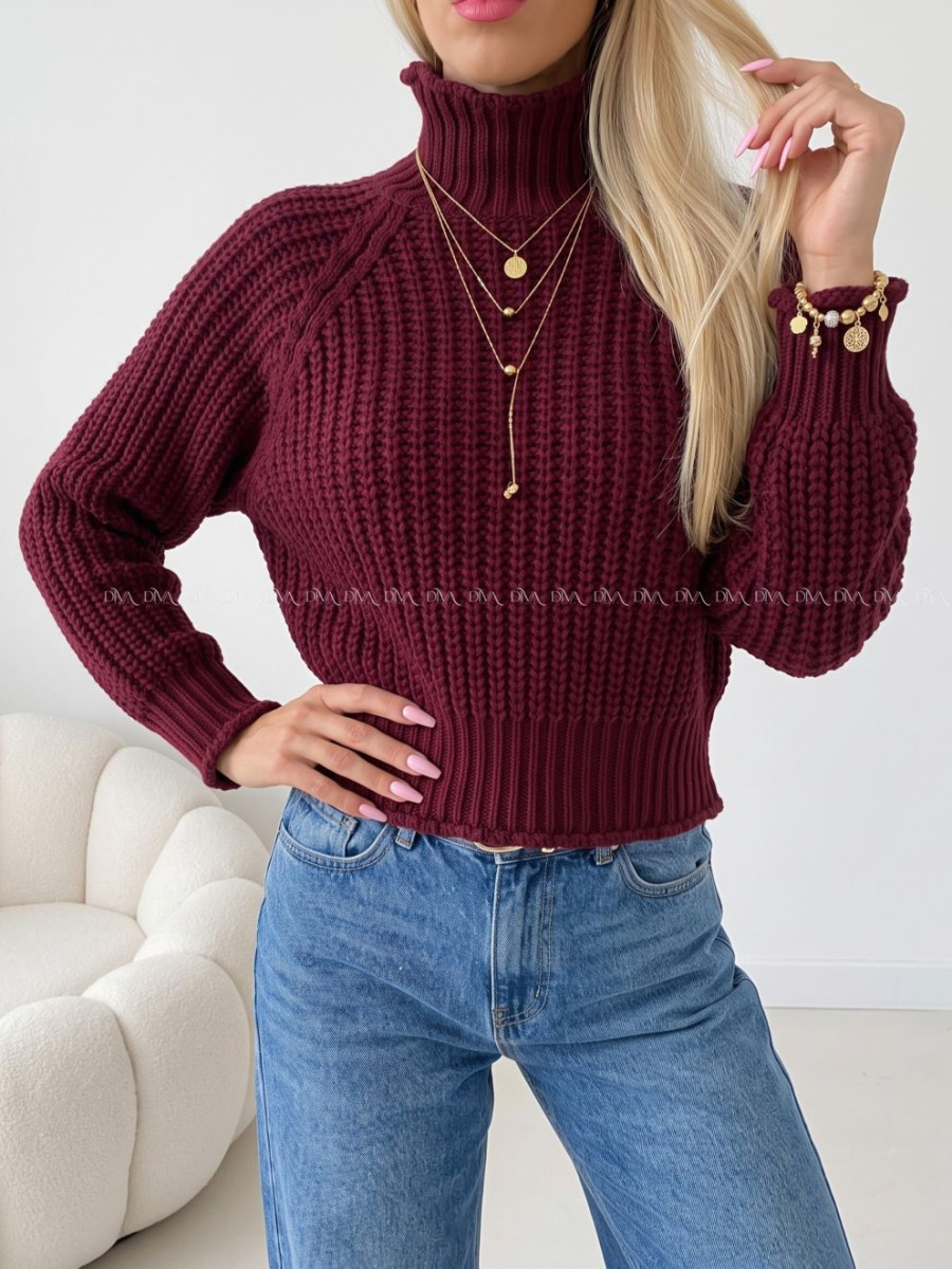 Crop rolák burgundy AA 176 Crop rolák burgundy AA 176
