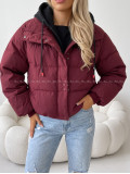 Zimná oversize bunda burgundy AB 811