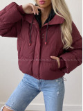 Zimná oversize bunda burgundy AB 811