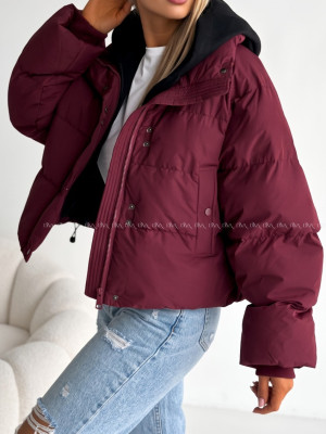 Zimná oversize bunda burgundy AB 811