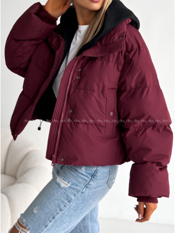 Zimná oversize bunda burgundy AB 811