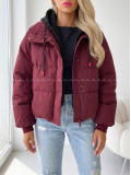 Zimná oversize bunda burgundy AB 811