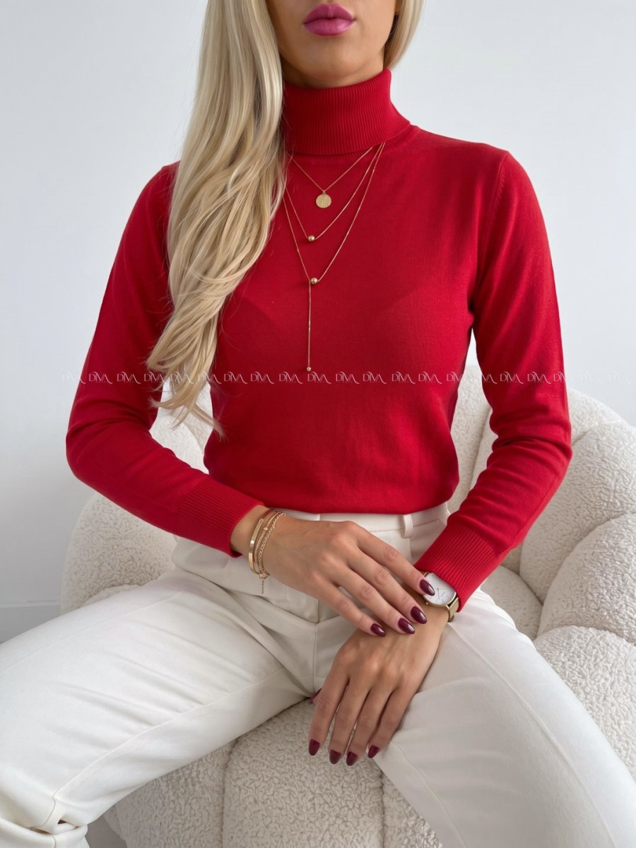 Basic hladký rolák červený SS 23