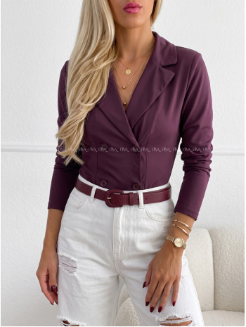 Basic body s dvojradovými gombíkmi burgundy  AB 925