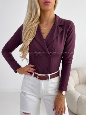Basic body s dvojradovými gombíkmi burgundy  AB 925