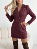 Jelenicový skort overal burgundy AB 728